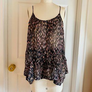 Theory Printed Asymmetrical Silk Tank Size Medium